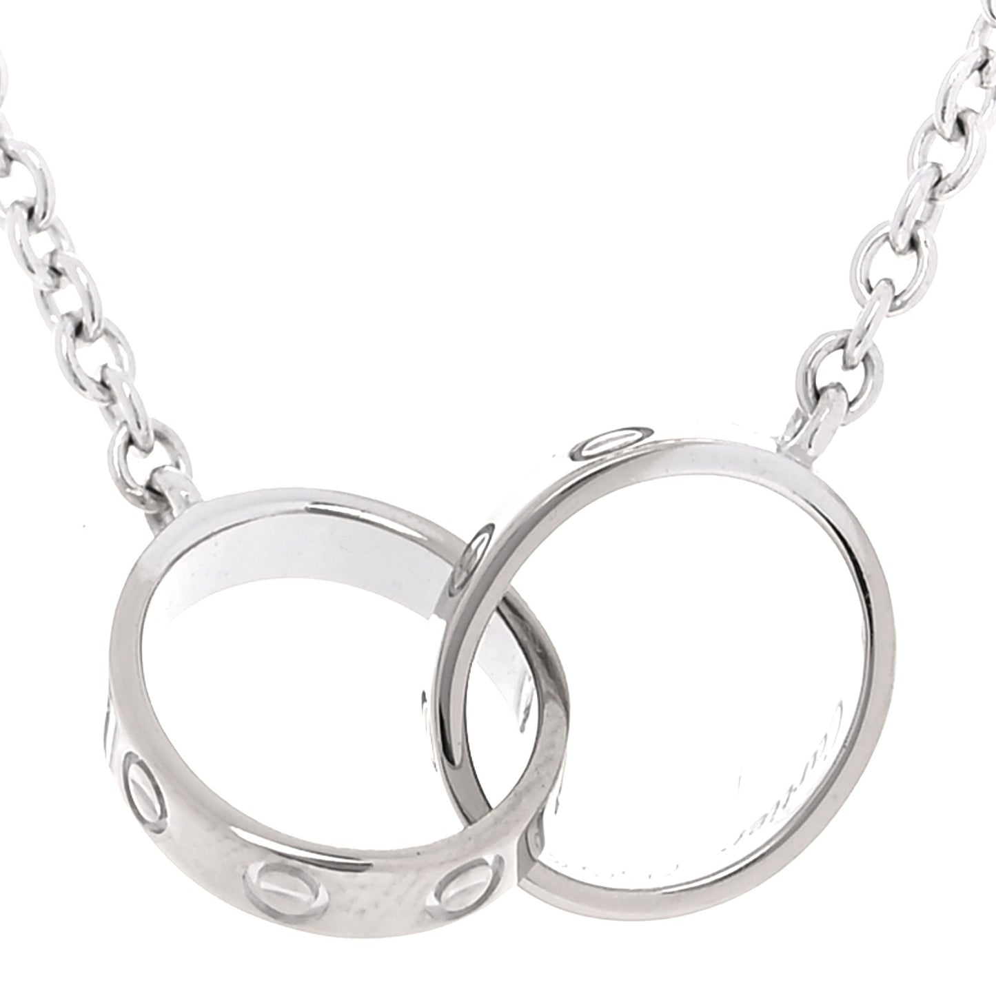 18K White Gold Interlocking LOVE Necklace