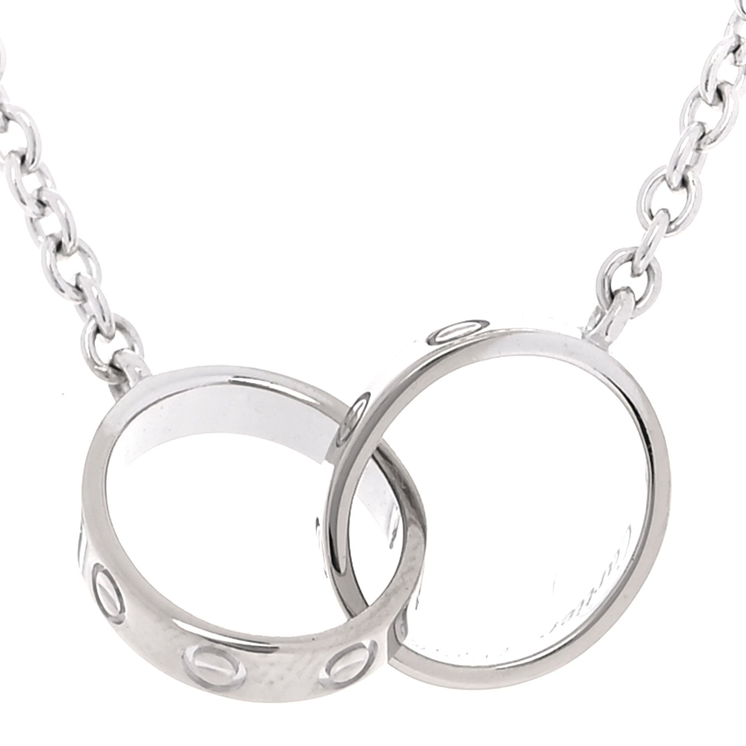 Cartier 18K White Gold Interlocking LOVE Necklace 3 of 7