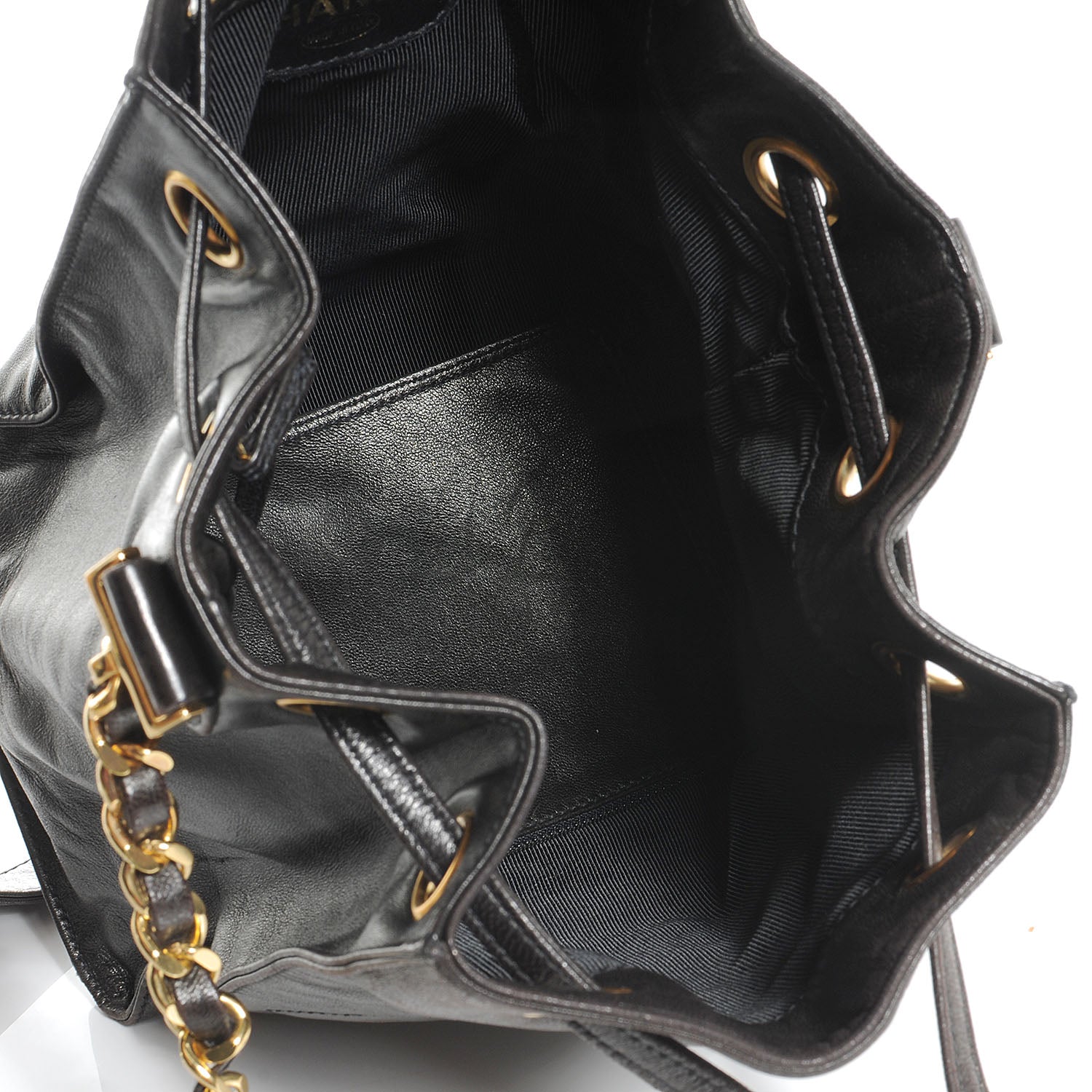 Chanel Lambskin Drawstring Shoulder Bag Dark Brown 6 of 8