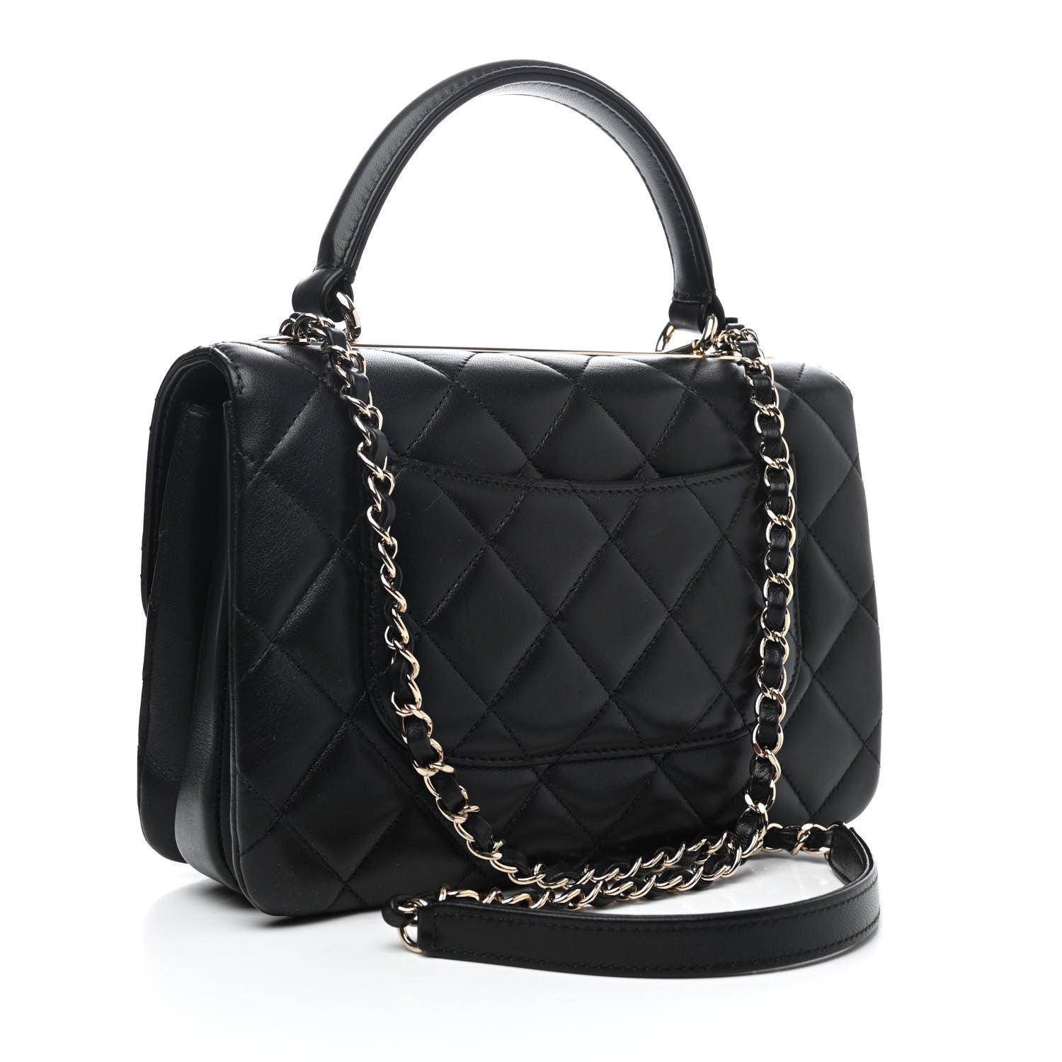 Chanel Lambskin Quilted Small Trendy CC Dual Handle Flap Bag Black 2 of 4