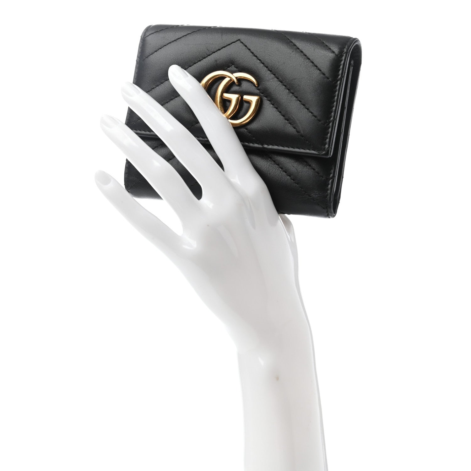 Gucci Calfskin Matelasse GG Marmont Wallet Black 2 of 7
