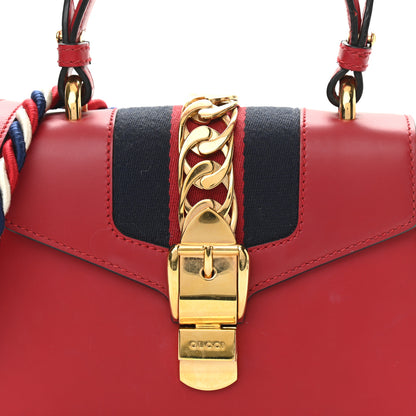 Gucci Calfskin Mini Sylvie Top Handle Bag Hibiscus Red 9 of 14