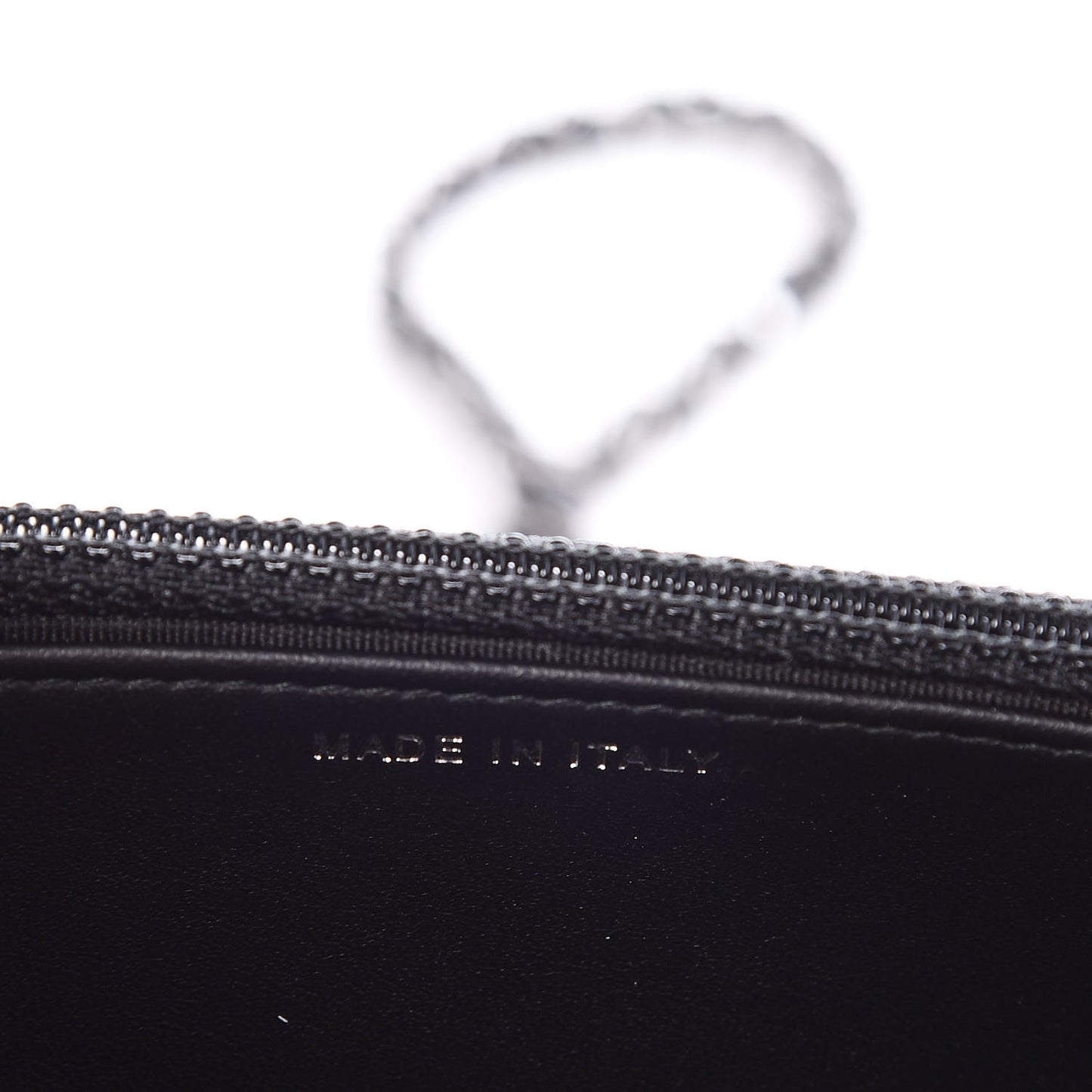 Calfskin Painted Chevron Embossed Boy Wallet On Chain WOC Black