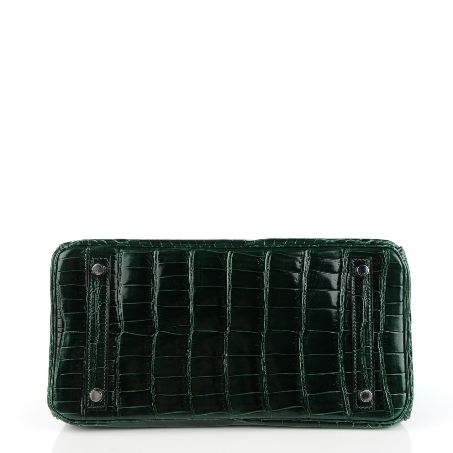 Shiny Porosus Crocodile Birkin 30 Vert Fonce