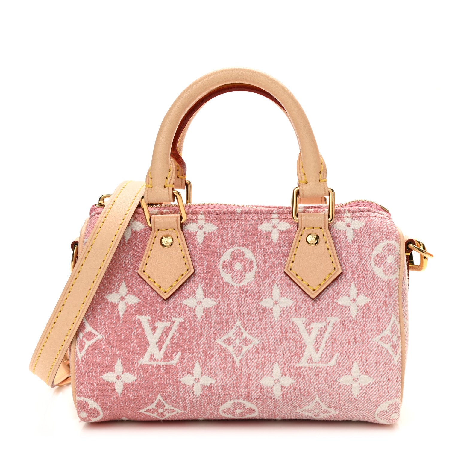 Louis Vuitton Monogram Jacquard Denim Nano Speedy Bandouliere Pink 1 of 10