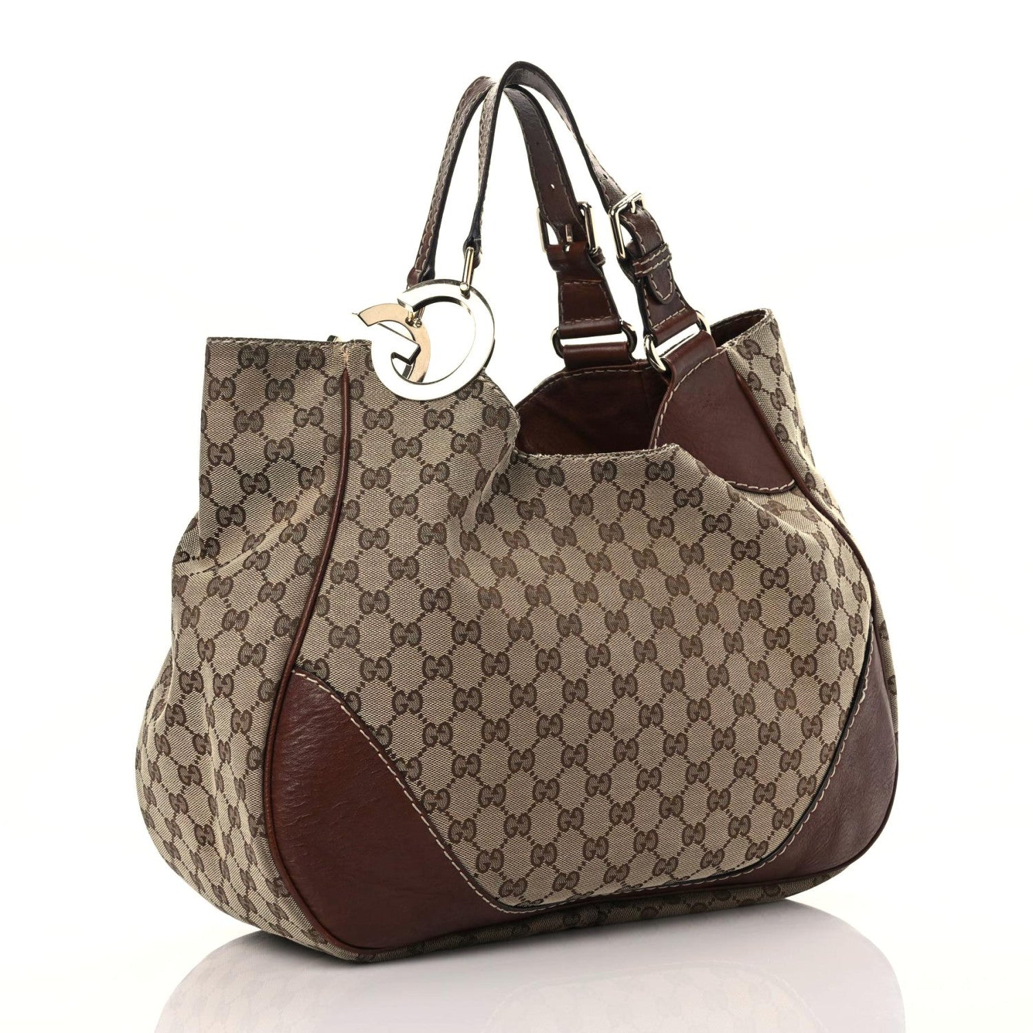 Gucci Monogram Medium Charlotte Hobo Brown 2 of 17