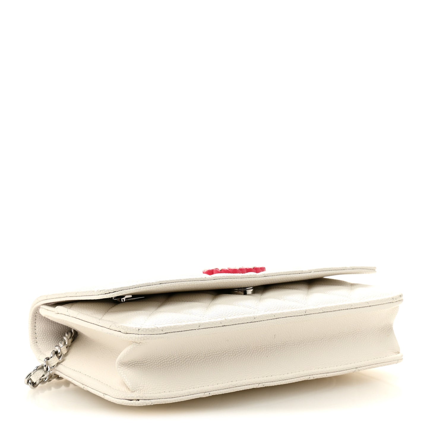 Caviar Quilted Chanel 19 Wallet On Chain WOC White Pink