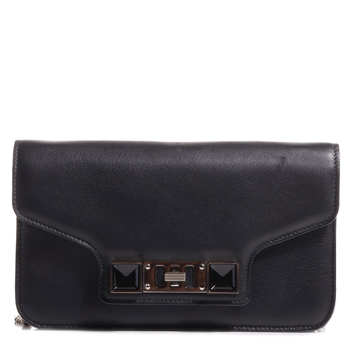 Smooth Calfskin PS11 Chain Wallet Black