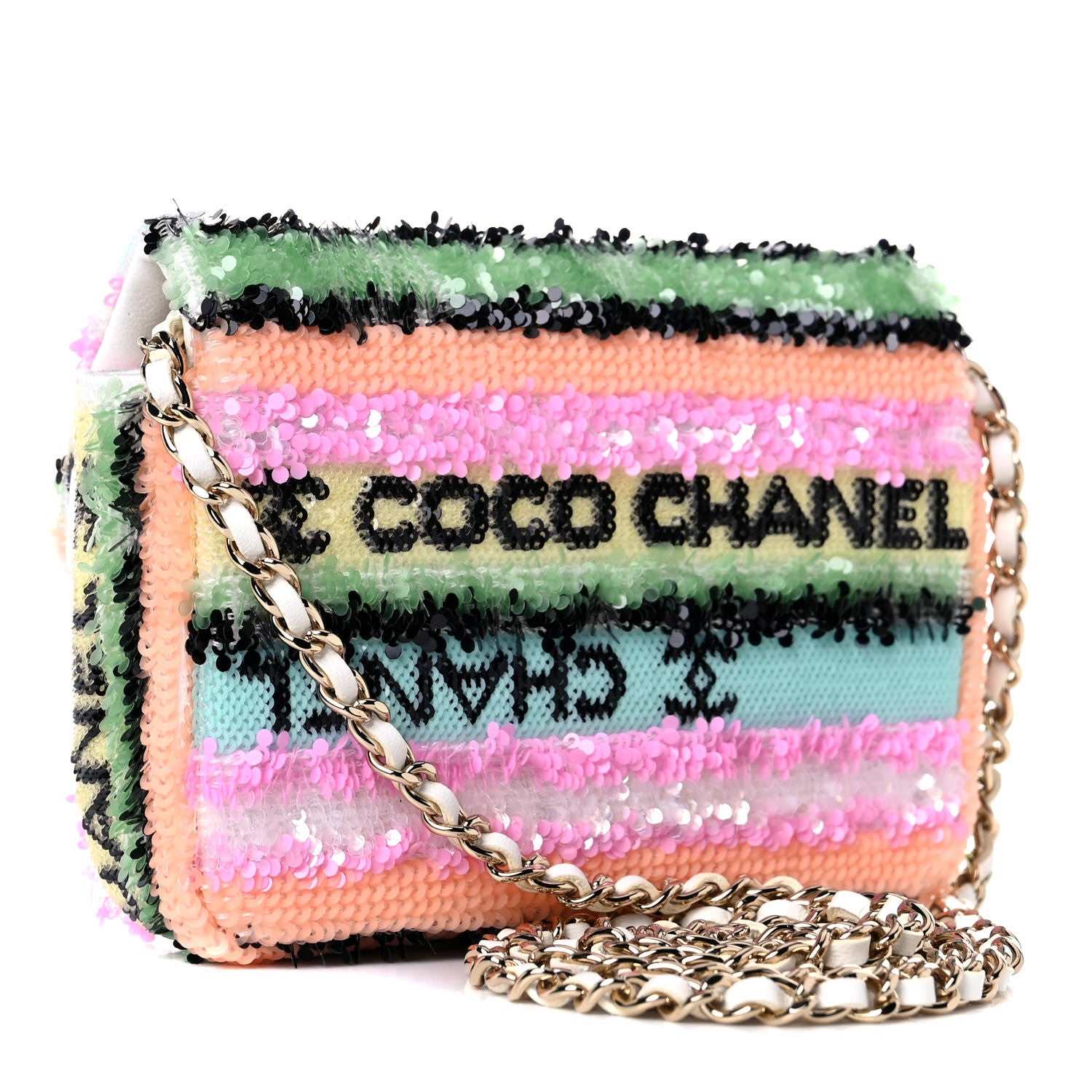 Chanel Sequin COCO Clutch With Chain Multicolor 3 of 12