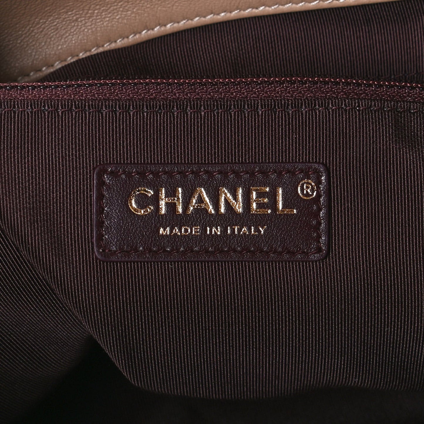 Shearling Small Shopping Chain Bag Beige