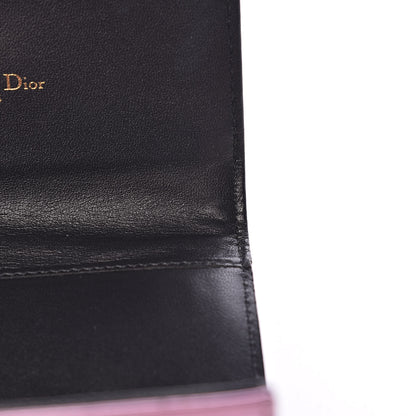Christian Dior Metallic Patent Micro-Cannage Diorama Elancee Wallet Pink 10 of 12