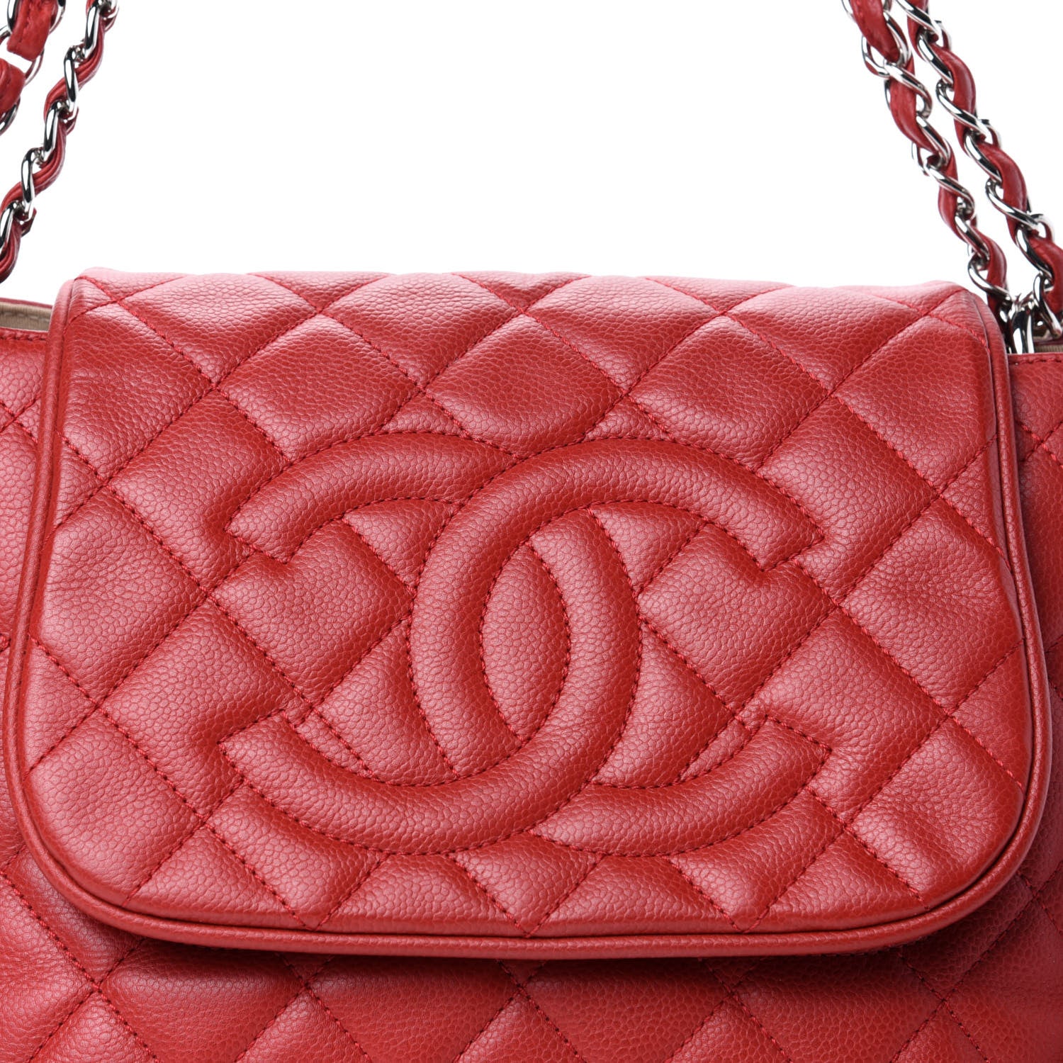 Chanel Caviar Quilted Timeless Accordion Flap Red 10 of 11