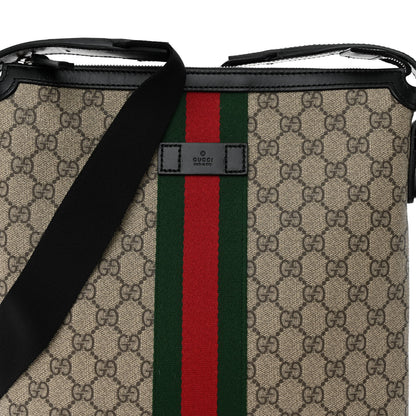 Gucci GG Supreme Monogram Web Messenger Bag Black 7 of 10