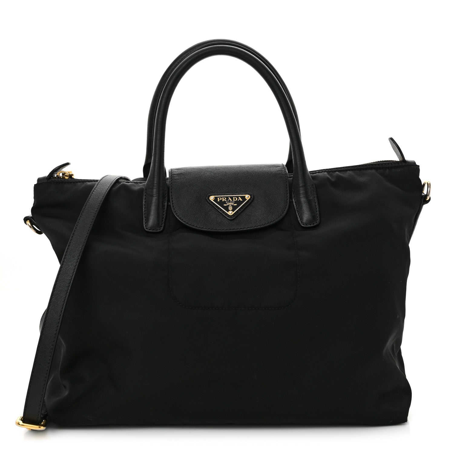 Prada Tessuto Nylon Saffiano Tote Black 1 of 10