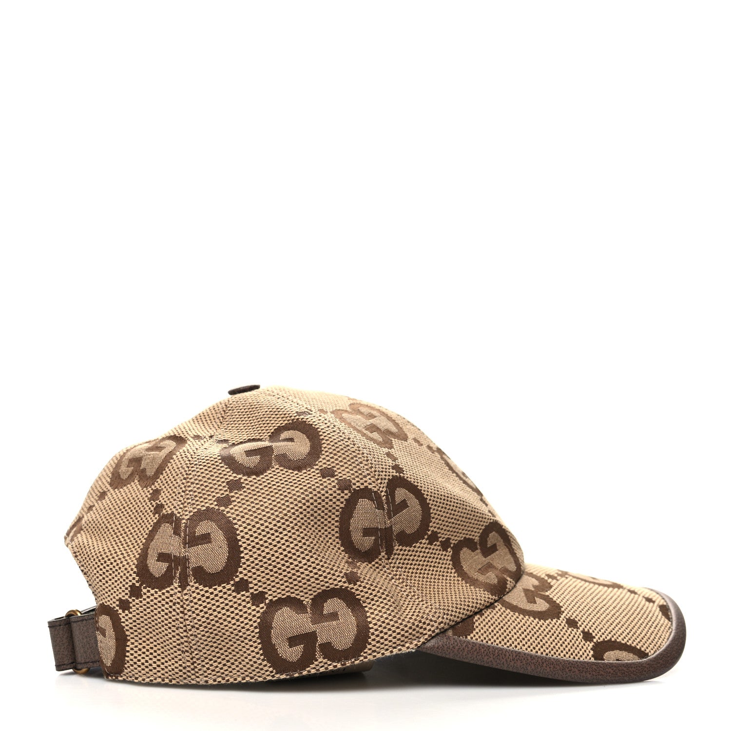 Gucci Monogram Jumbo GG Baseball Hat M 57 Camel Ebony 3 of 9