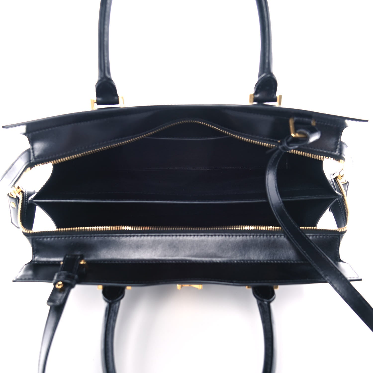 Saint Laurent Shiny Calfskin Medium Uptown Tote Black 5 of 14