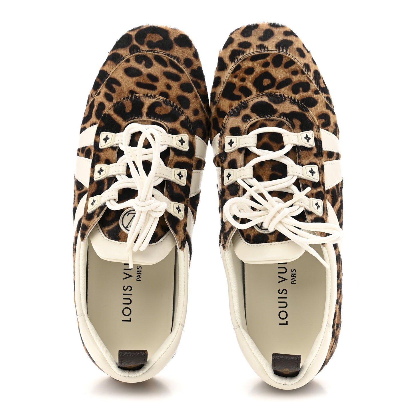 Calfskin Pony Hair Leopard LV Sneakerina 37 Brown