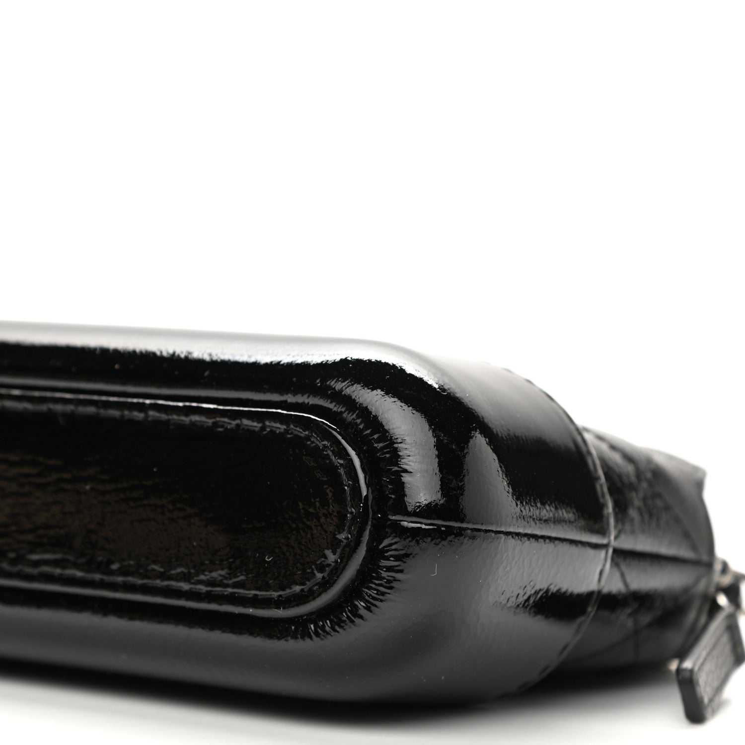 Chanel Patent Goatskin Quilted Small Gabrielle Clutch With Chain Black 11 of 15