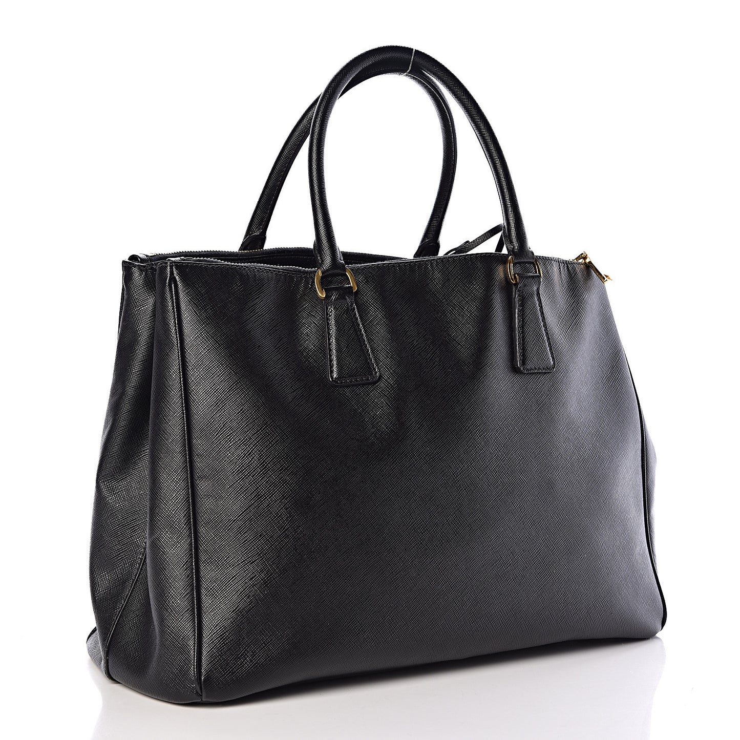 Saffiano Large Galleria Double Zip Tote Black