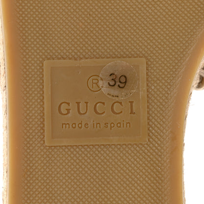 Gucci Straw Elaphe Matelasse GG Marmont Espadrille Slide Sandals 39 Natural Cream Brown 7 of 9