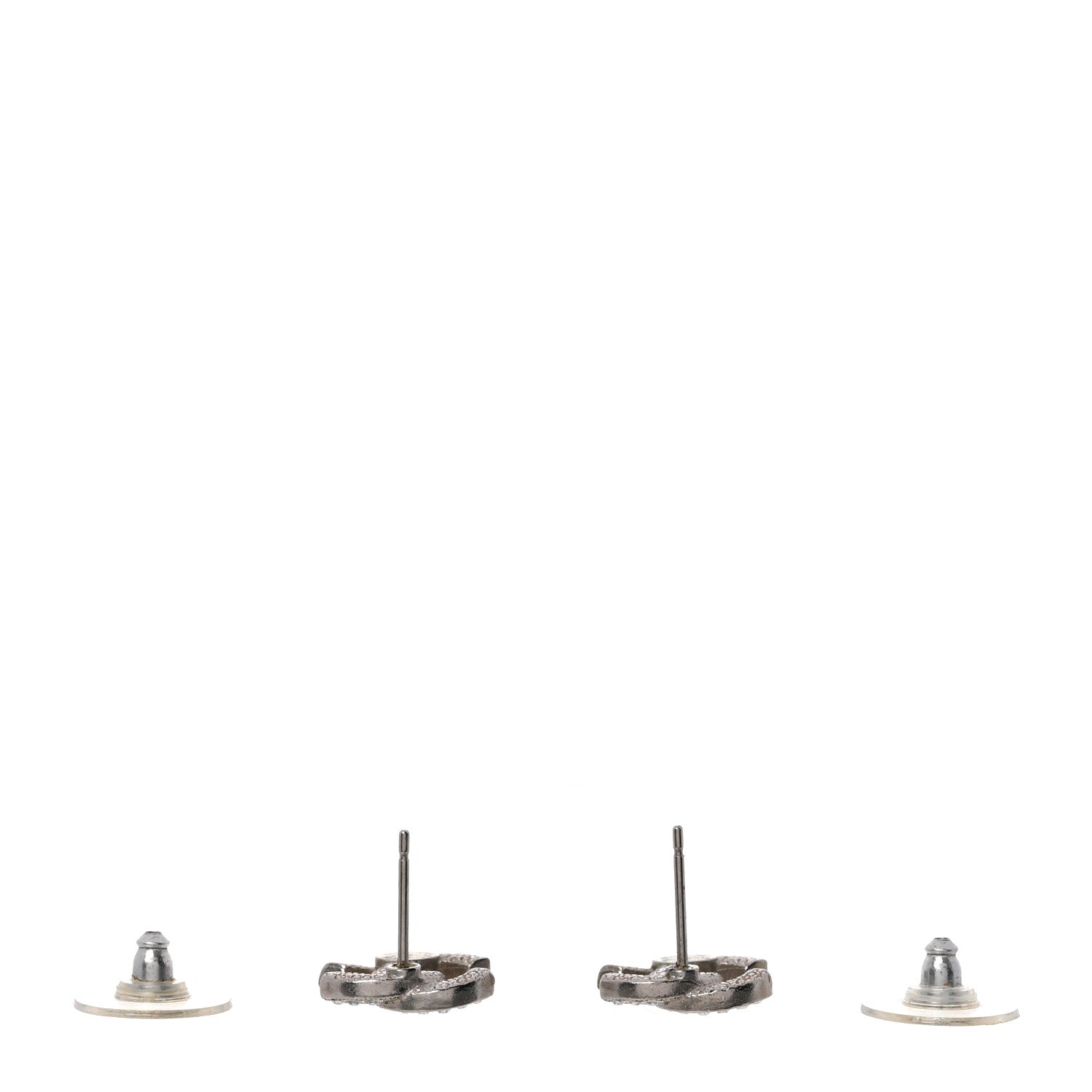 Chanel Crystal CC Earrings Silver 3 of 4
