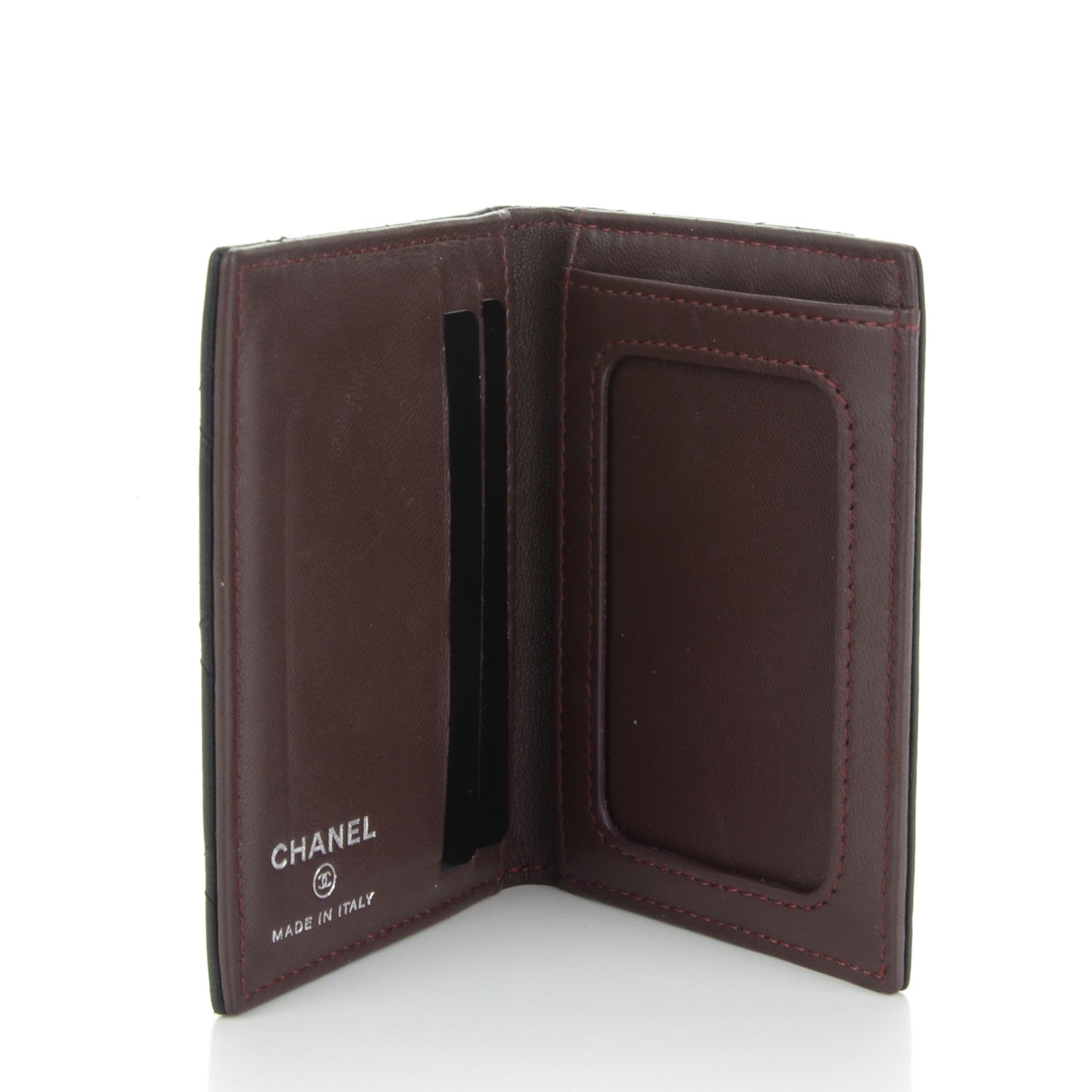 Chanel Lambskin Quilted CC Card Holder Wallet Black 5 of 7