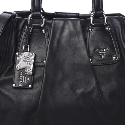Prada Soft Calf Shoulder Bag Black 8 of 12