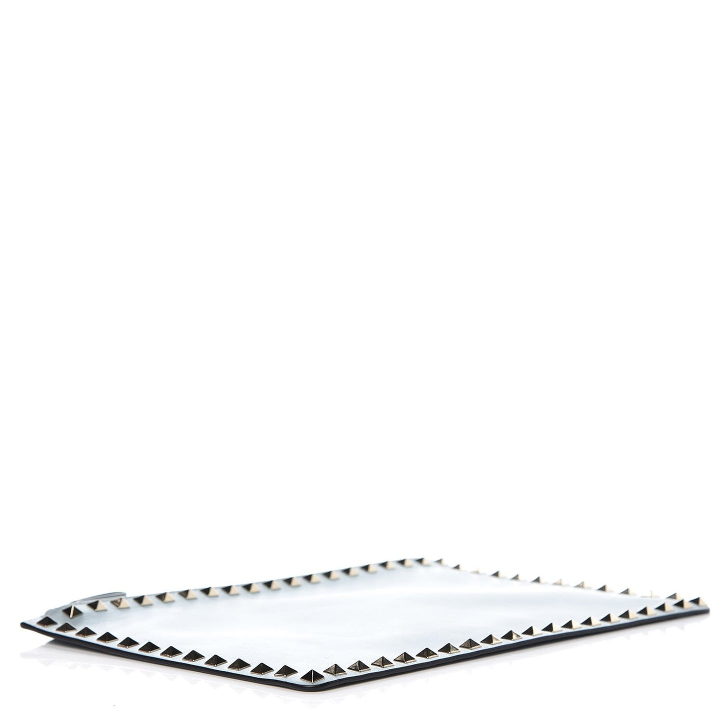 Vitello Large Rockstud Zip Pouch Sky Sorbet