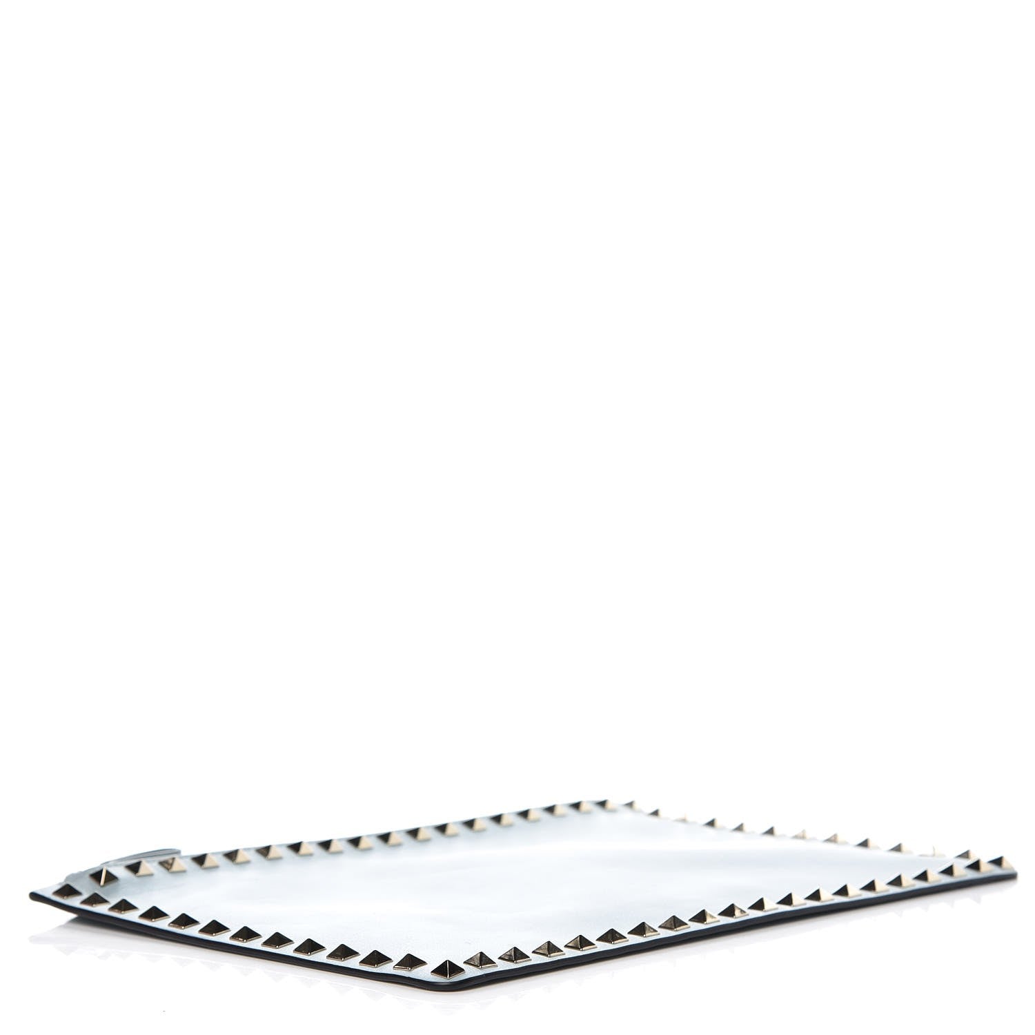 Valentino Garavani Vitello Large Rockstud Zip Pouch Sky Sorbet 4 of 9