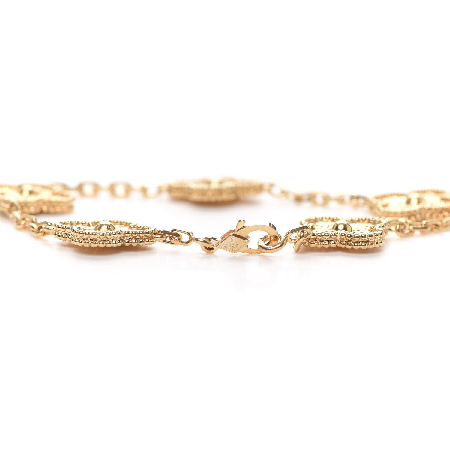 Van Cleef & Arpels 18K Yellow Gold 5 Motifs Vintage Alhambra Bracelet 4 of 7