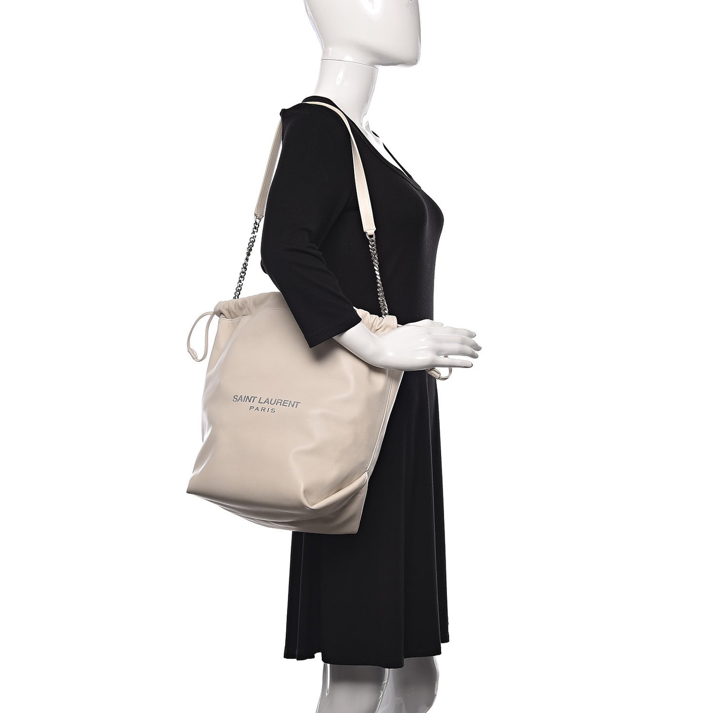 Lambskin Teddy Drawstring Bag Blac Vintage