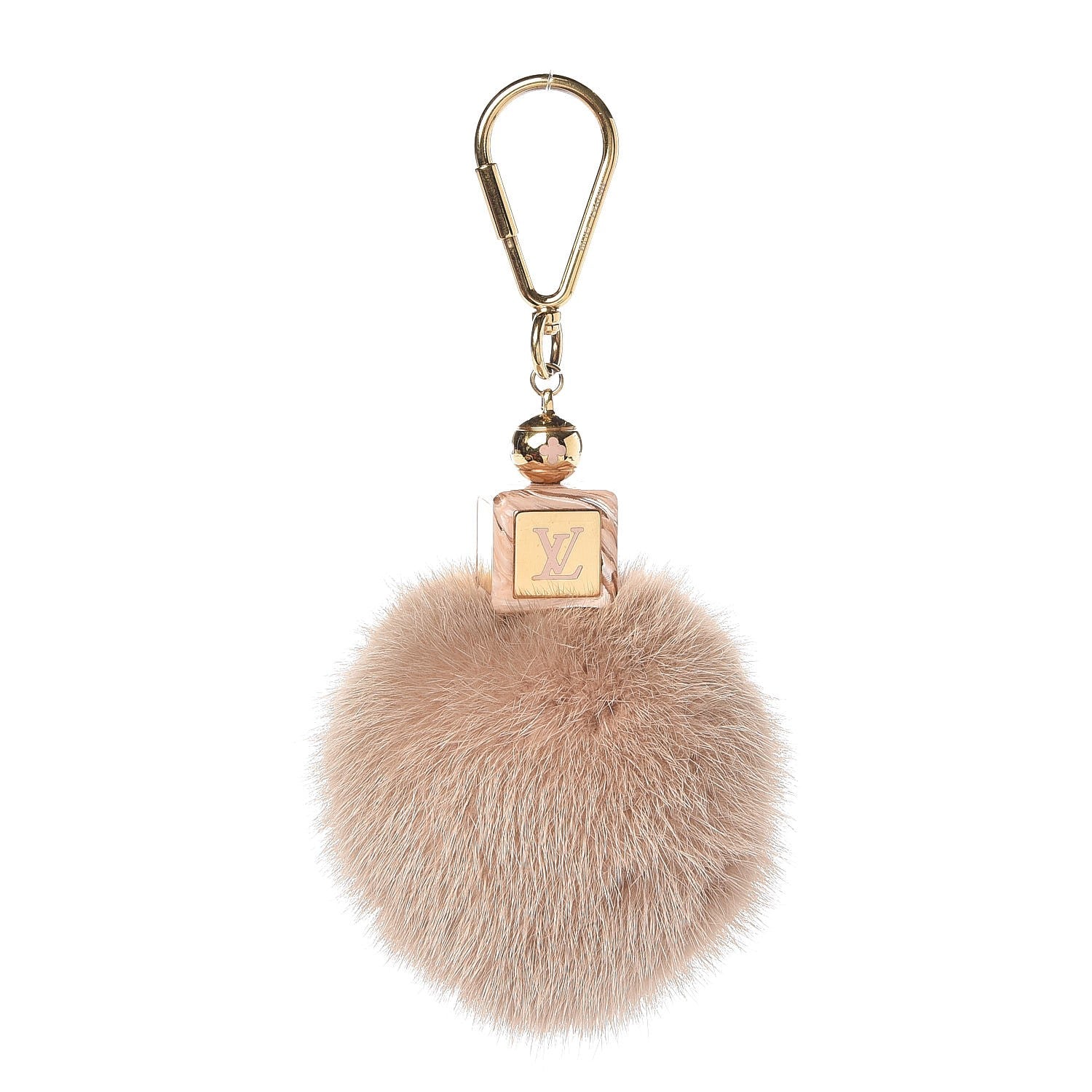 Louis Vuitton Mink Fur Fluffy Bag Charm Blush 1 of 3
