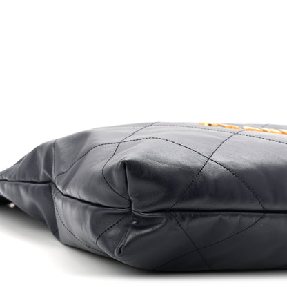 Chanel Shiny Calfskin Quilted Chanel 22 Navy Blue 10 of 11