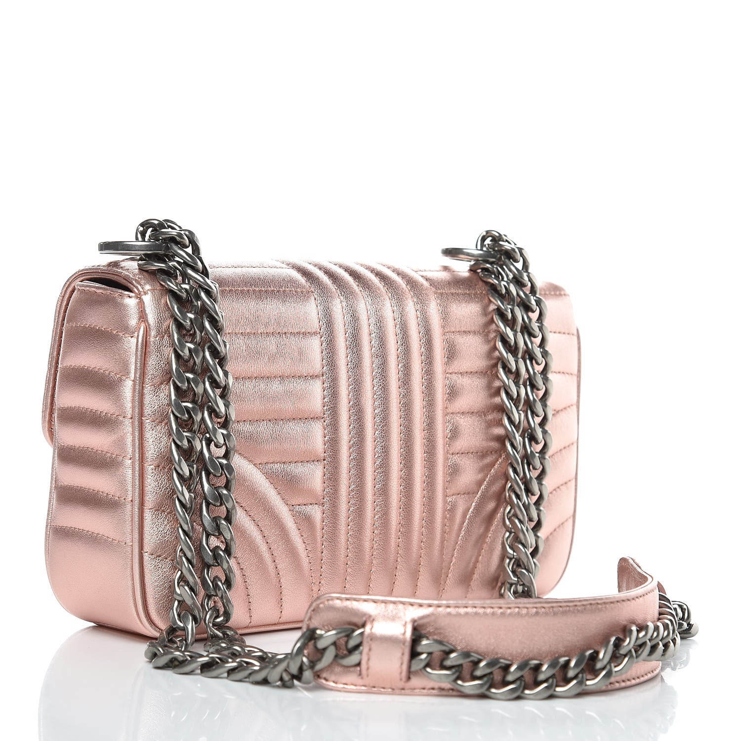 Prada Nappa Impunture Diagramme Small Chain Flap Shoulder Bag Rosa Mordore 3 of 11