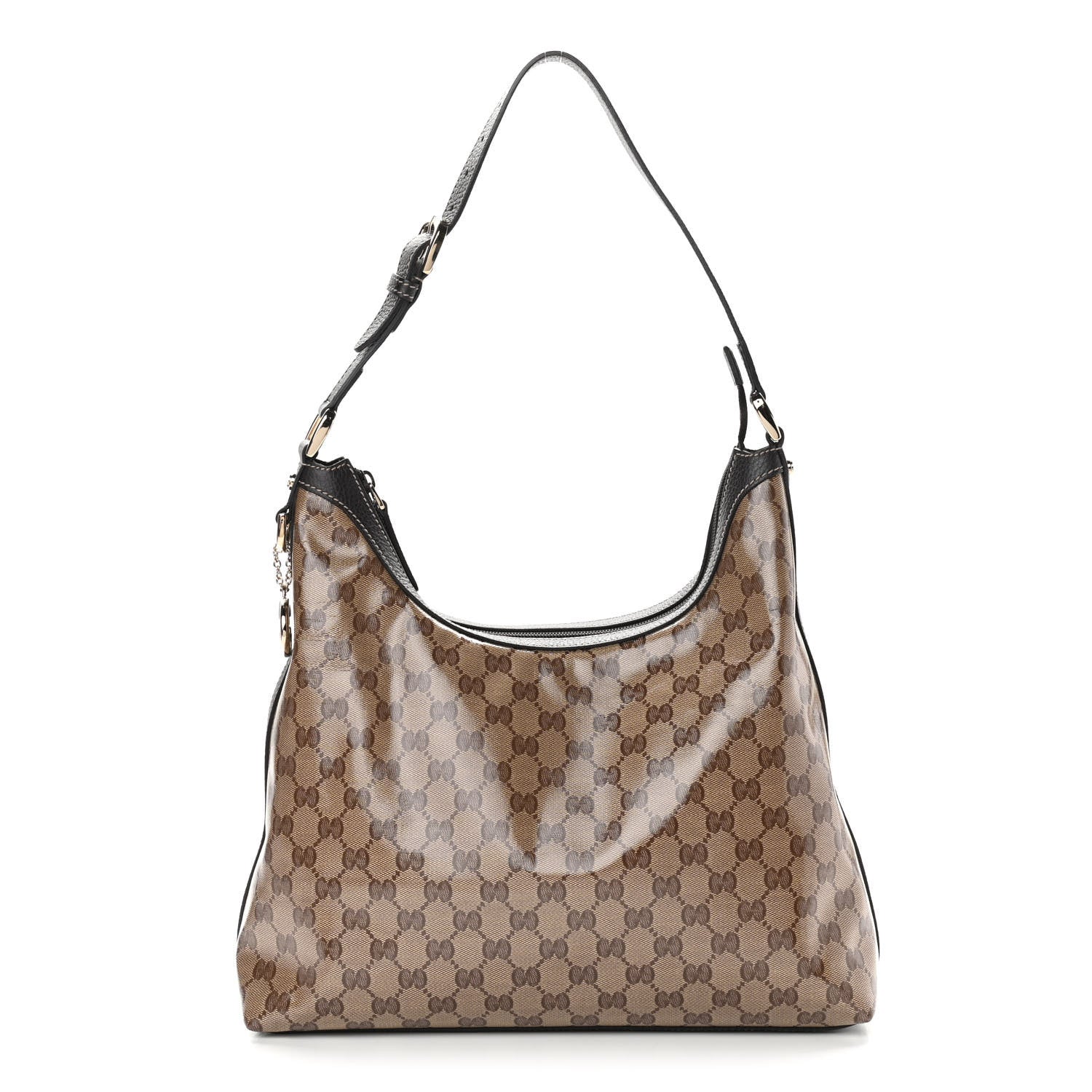 Gucci Crystal Monogram Hobo Dark Brown 1 of 9