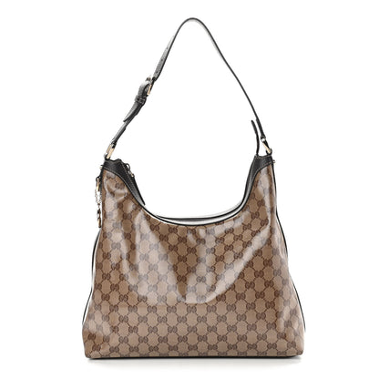 Gucci Crystal Monogram Hobo Dark Brown 1 of 9