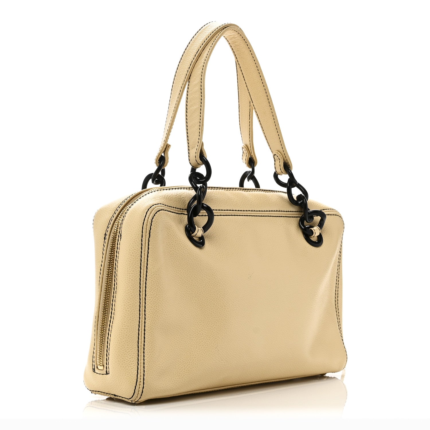 Chanel Caviar Bekko Chain CC Bowler Beige 3 of 10