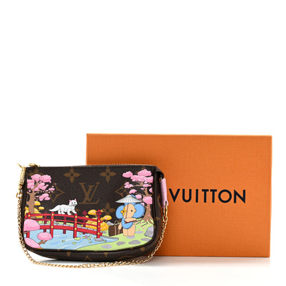 Louis Vuitton Monogram 2021 Christmas Animation Japanese Garden Mini Pochette Accessories Wisteria Pink 9 of 9