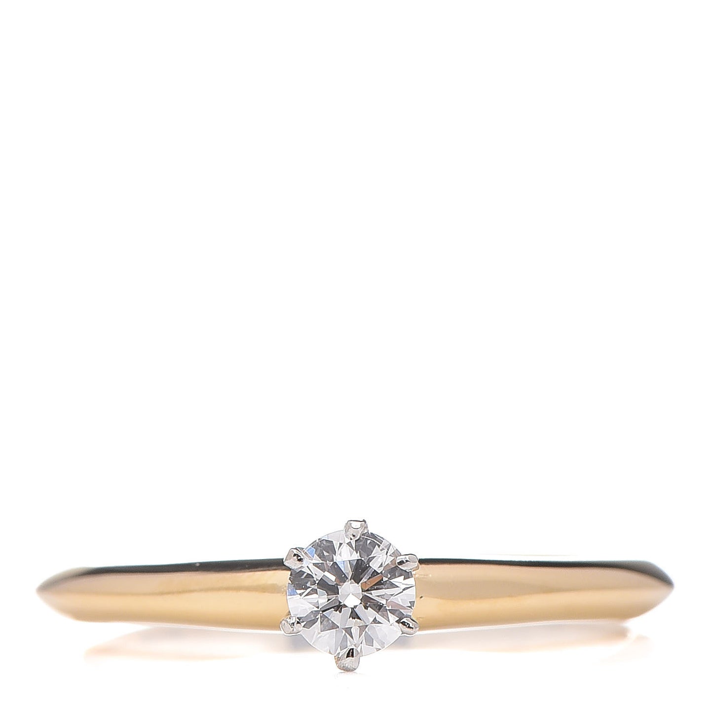 18K Yellow Gold Platinum .20ct Diamond Ring 51 5.75