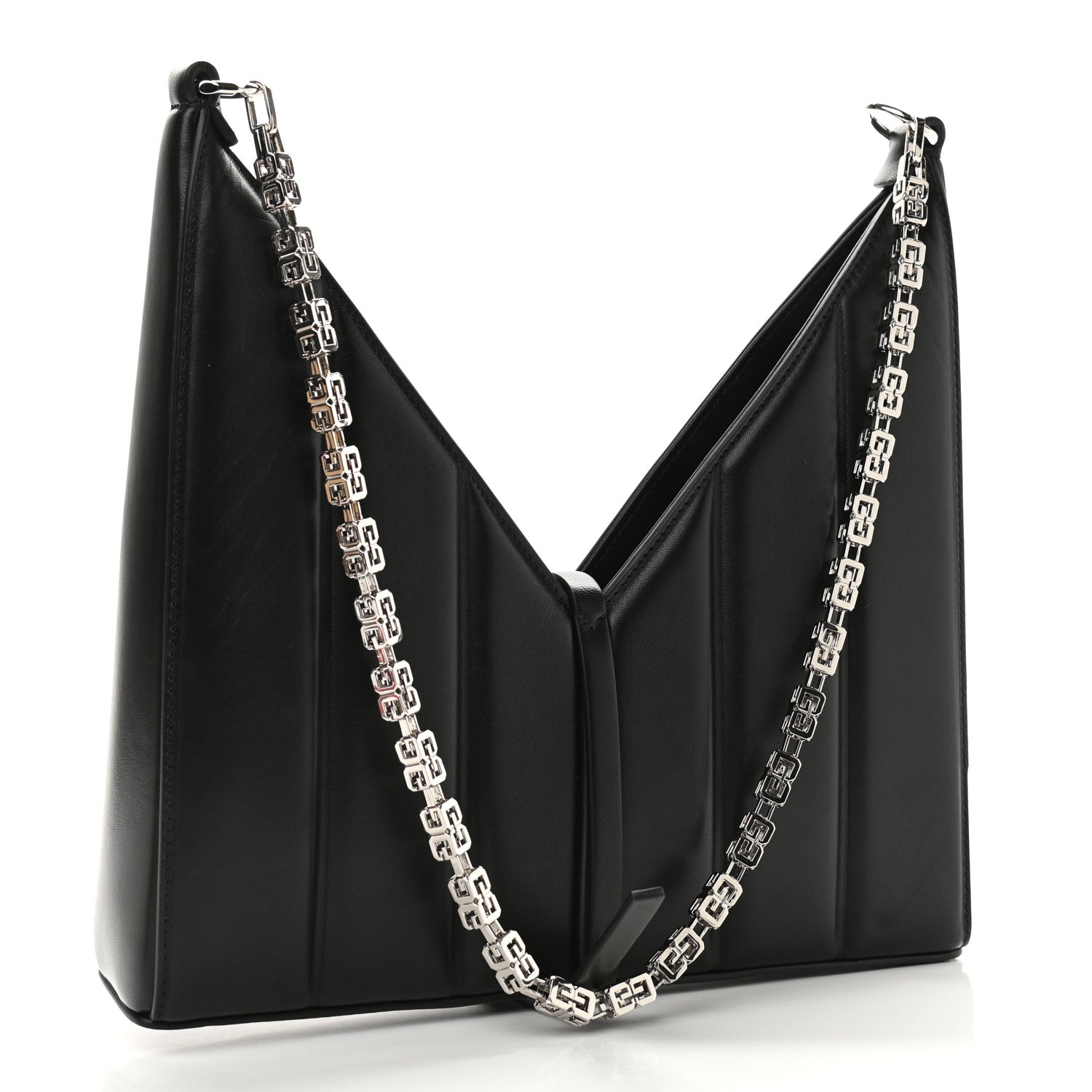 Givenchy Lambskin Padded Small Cut Out Shoulder Bag Black 2 of 8