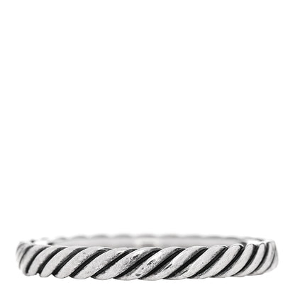 David Yurman Sterling Silver Cable Classics Band Ring 54 7 3 of 4
