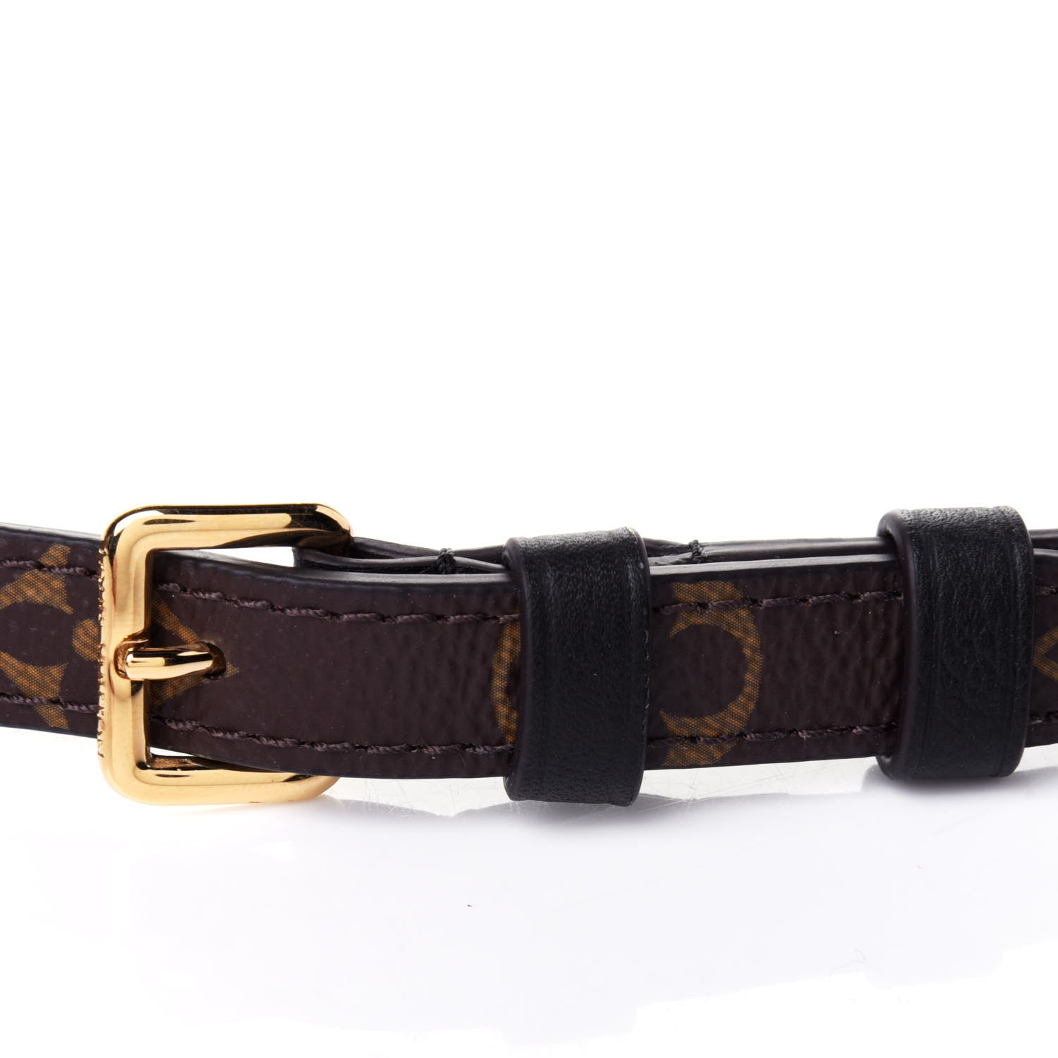 Louis Vuitton Calfskin Monogram Marignan Adjustable Shoulder Strap Black 3 of 4