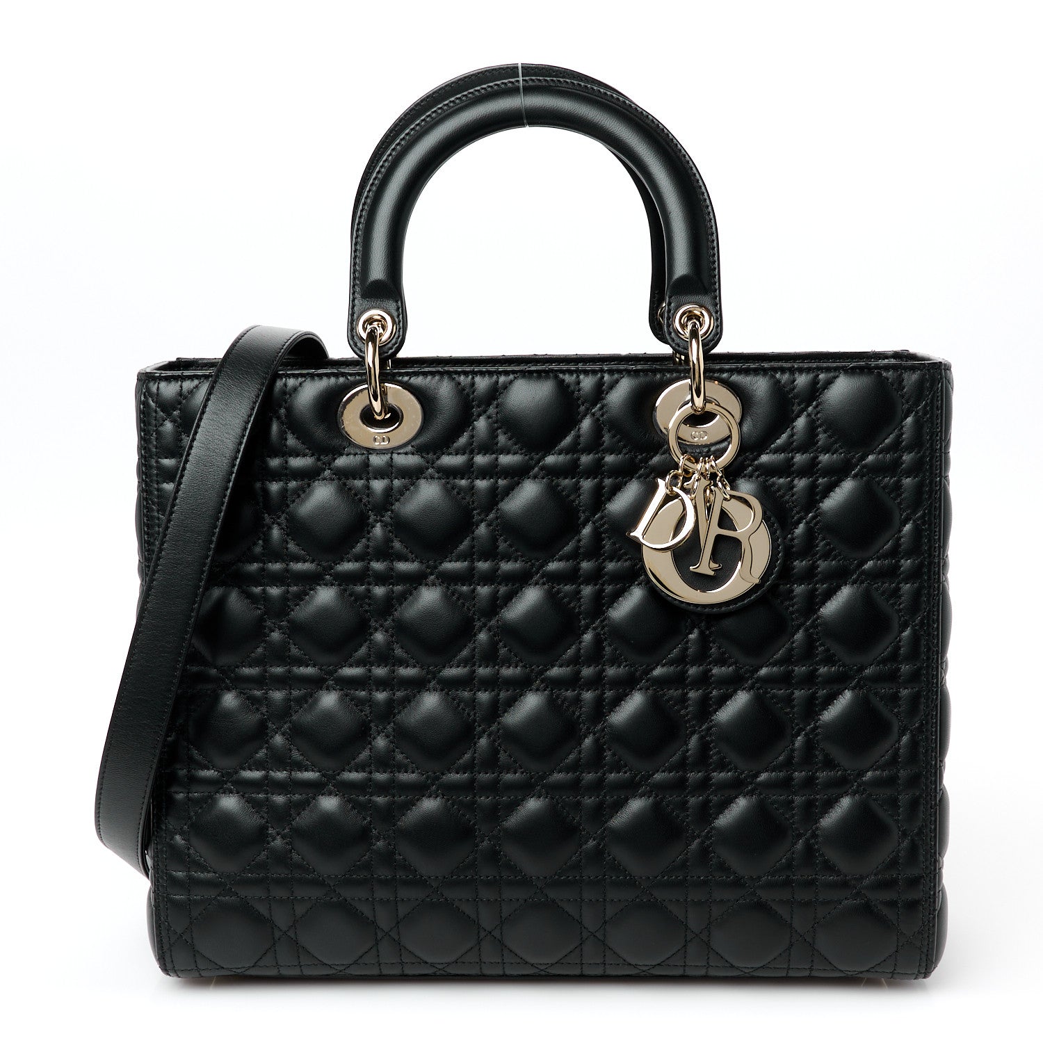 Christian Dior Lambskin Cannage Large Lady Dior Black 1 of 11