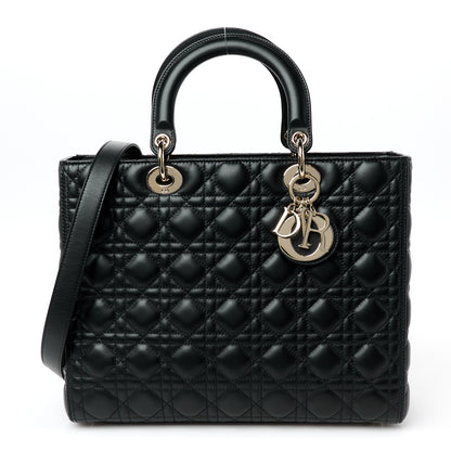 Christian Dior Lambskin Cannage Large Lady Dior Black 1 of 11