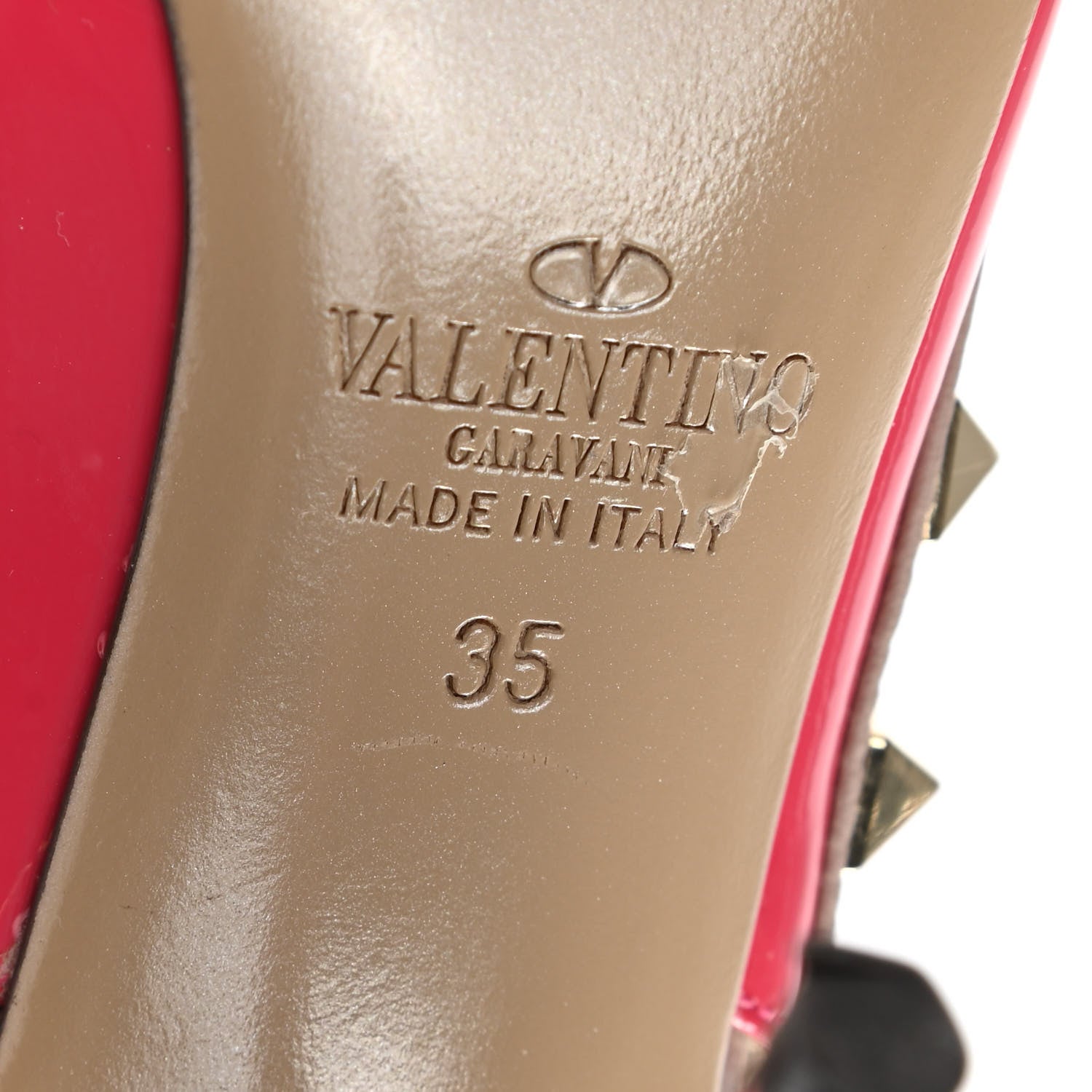 Valentino Garavani Patent Nappa Rockstud Ankle Strap 100mm Pumps 35 Deep Fuxia Poudre 6 of 10