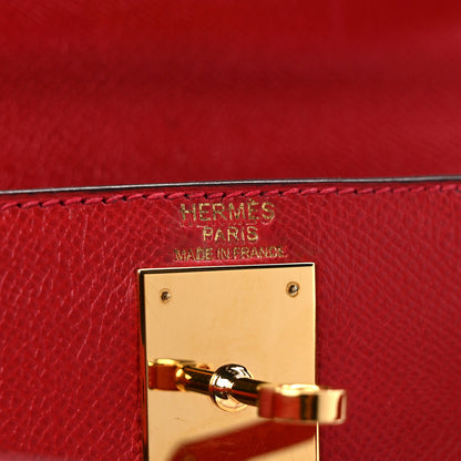 Hermes Courchevel Kelly Sellier 28 Rouge Vif 6 of 16