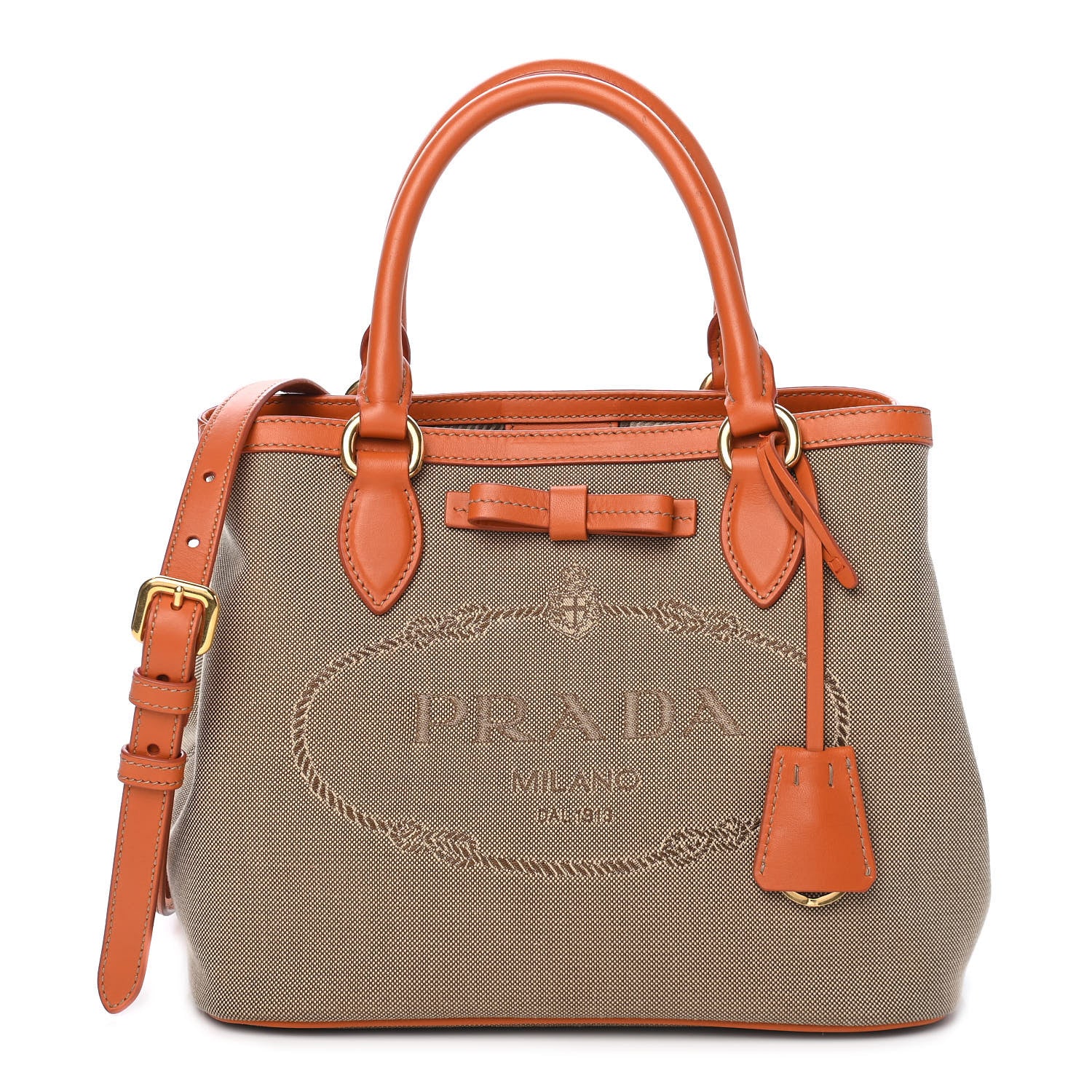Prada Jacquard Logo Tote Corda Aragosta 1 of 9