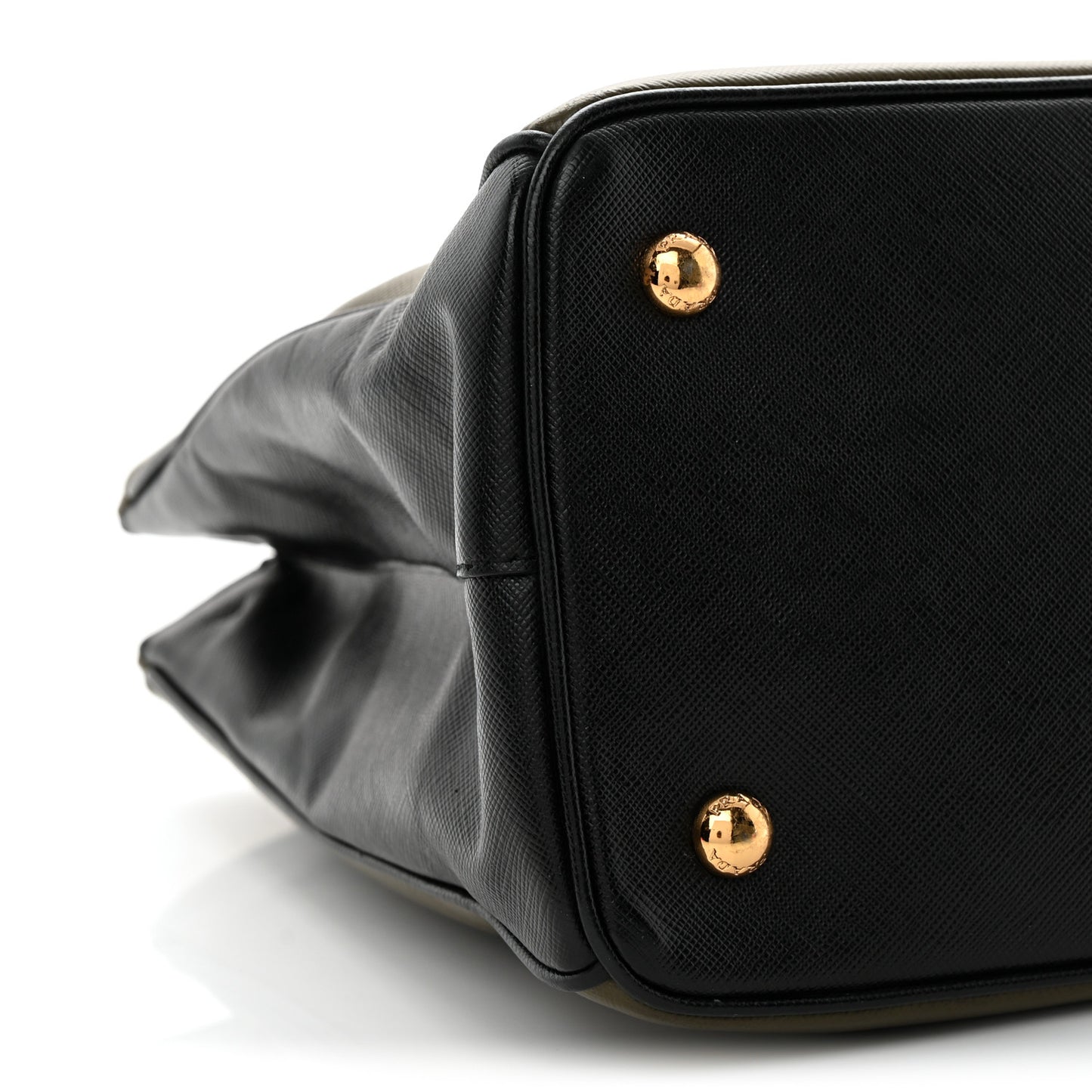 Saffiano Lux Bi-Color Medium Tote Militare Black