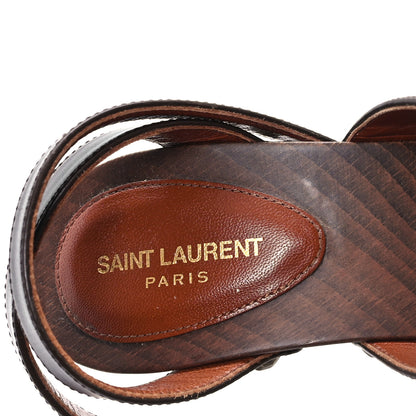 Saint Laurent Calfskin Joan 100 Sandals 38 Brown 8 of 9