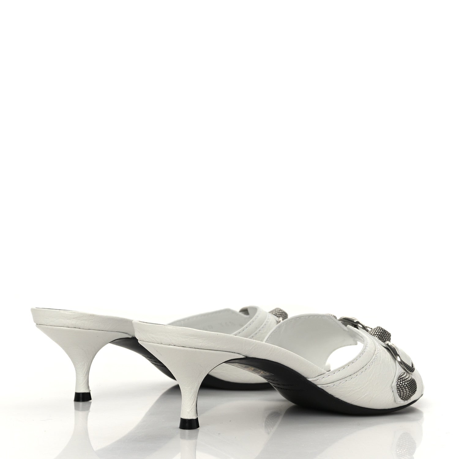 Balenciaga Agneau Arena Cagole 50mm Slide Sandals 36.5 Optic White 4 of 8